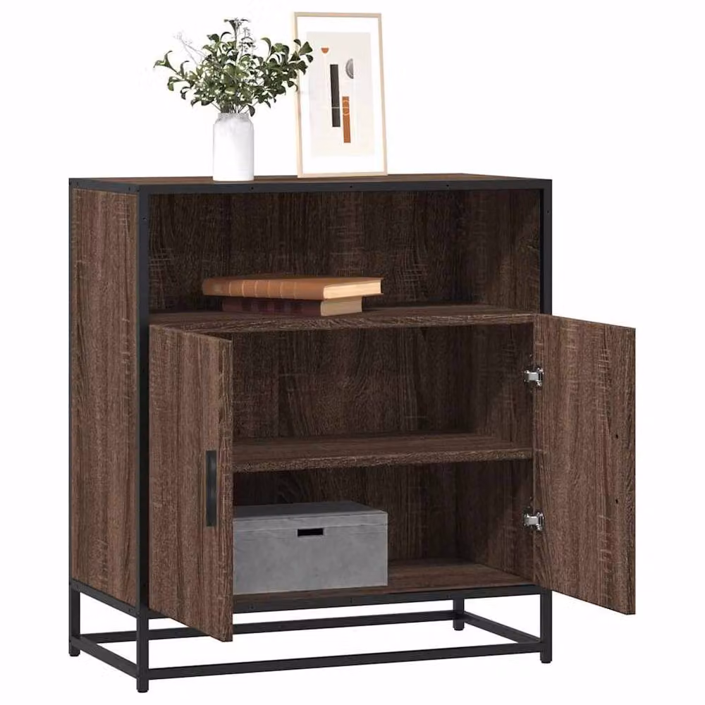 Berkfield Home Brown Oak Sideboard, W/D/H: 68 x 35 x 76 cm – 2