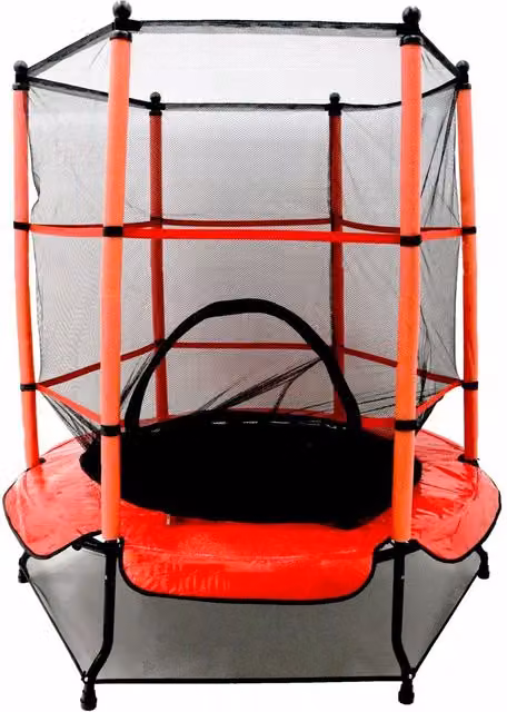 Oypla Kids Mini Trampoline with Red Cover and Safety Net Enclosure