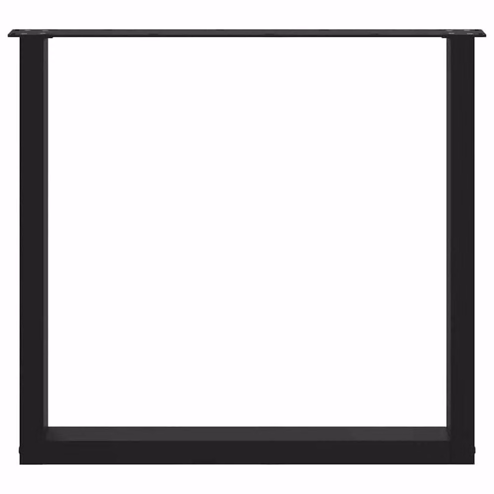 Berkfield Home Modern U-Shaped Coffee Table Legs, 3 Piece Steel Set, Black, H: 72.5 cm, W: 80 cm – 3