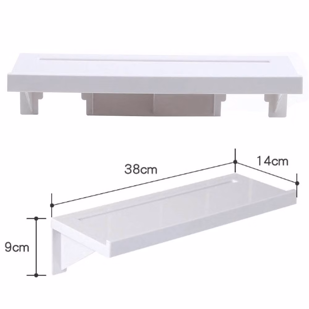 EONLION White Glossy Self Adhesive Corner Floating Shelves, W: 50 cm – 2