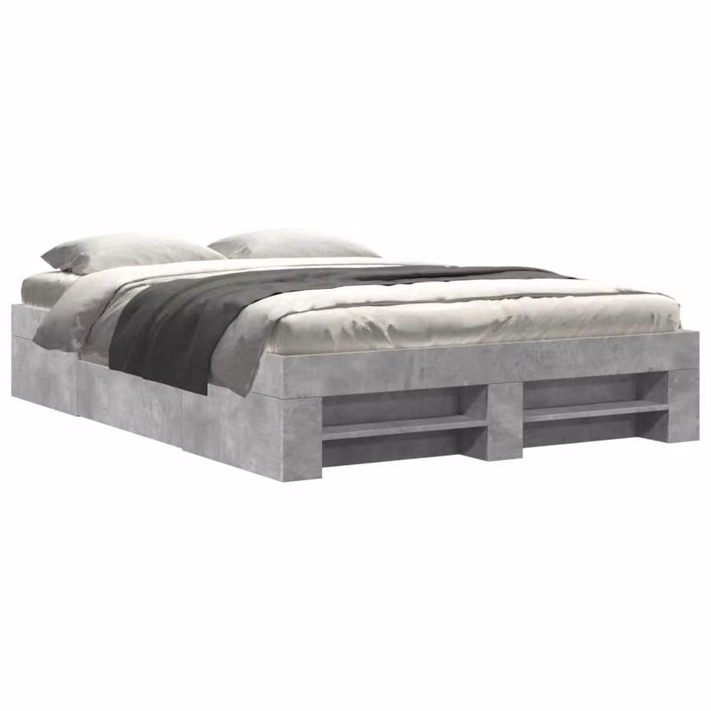 Berkfield Home Durable Bed Frame with Drawers in Concrete Grey, W/D/H: 120 x 190 x 33 cm – 3