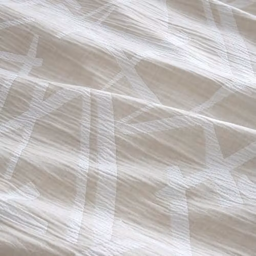 Appletree Otto Textured Geometric Single Duvet Cover and Pillowcase Set in Natural and White – 2