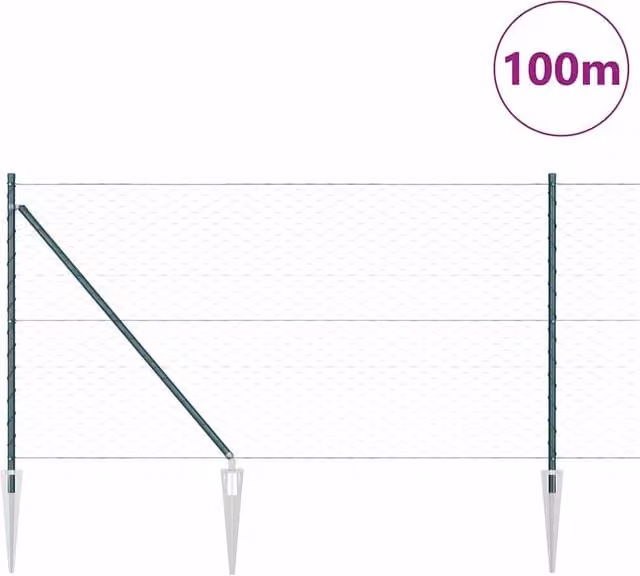 Berkfield Home Green Steel Hexagon Fence, 1 x 100 m – 1