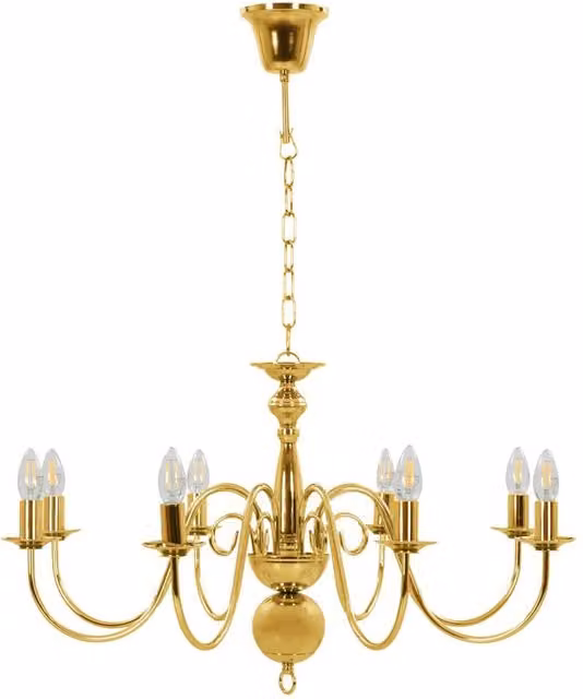 Berkfield Home Elegant Gold Chandelier with 8 x E14 Bulbs – 1