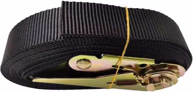 VOGREX Heavy Duty Zinc Ratchet Straps for Cargo, Black, Length: 6 m, Width: 25 mm – 1