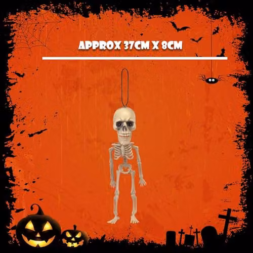 VFM e-Store Halloween Skeleton Big Head Decoration with Red LED Eyes in White – 4