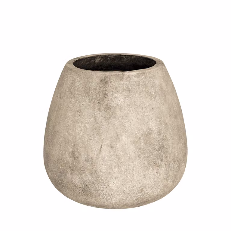 Dome Deco Areca Planter M, Beige Stone Tabletop Design