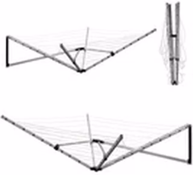 EONLION Wall Mounted 5-Arm Folding Clothes Airer with 26m Washing Line in Silver