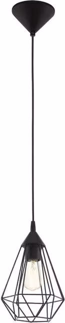 Eglo Tarbes Black Metal Industrial Suspended Pendant Light with E27 Fitting, Diameter: 17.5 cm – 2