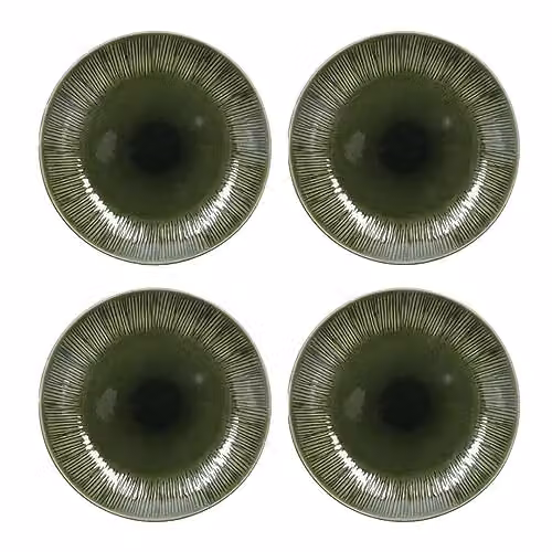 Mikasa Jardin Floral Stoneware Dinner Plate Set, Green, 4 Pieces, Diameter: 27 cm – 1