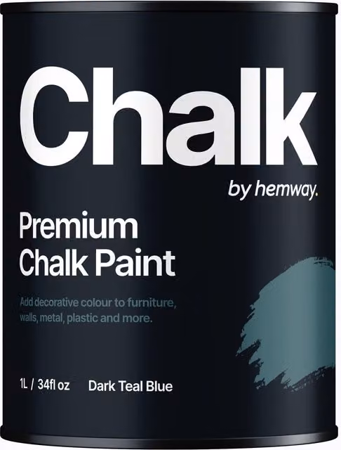 Hemway Chalk Paint Flat Matt in Dark Teal Blue Petrol, 1 l