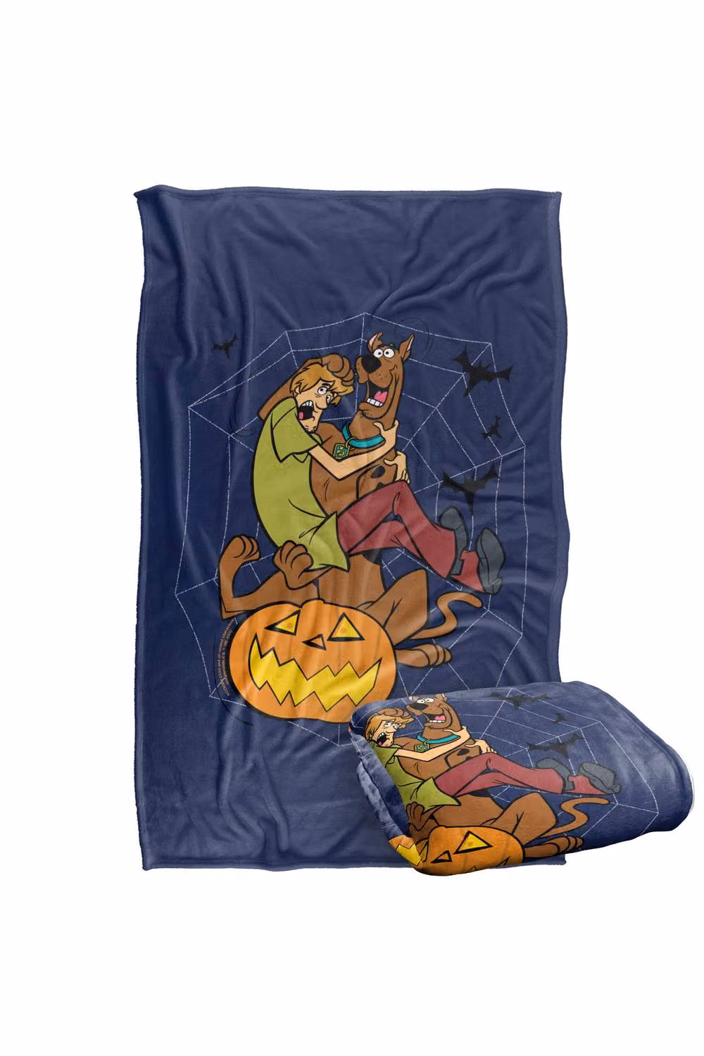 Warner Bros. Scooby & Shaggy Spooky Surprise Super Soft Fluffy Polyester Throw Blanket in Multicolour Blue, Large – 2