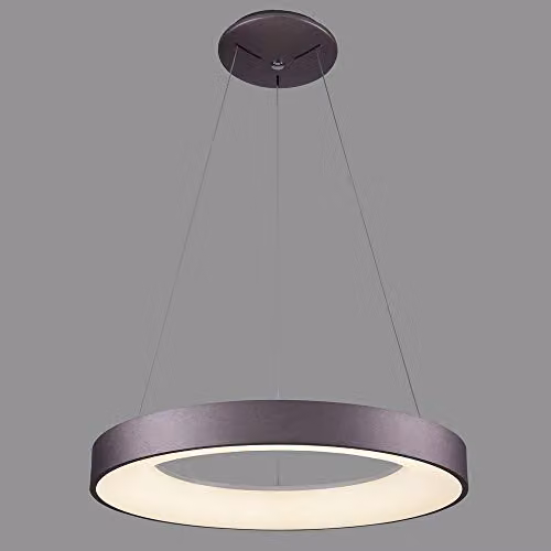 Netlighting Modern LED Suspended Ring Pendant Light, Brown, Warm White 3000K, 2200lm – 2