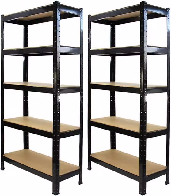 Monstershop T-Rax Heavy Duty 5 Tier Garage Storage Shelving Units, Blue/Black, W: 75 cm, D: 30 cm, H: 150 cm – 2