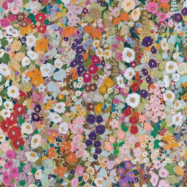House of Hackney Hollyhocks Spring Botanical Floral Wallpaper in Multicolour Green White and Pink