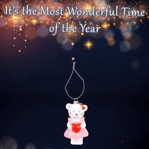 VFM e-Store Pink Cutie Bear Christmas Tree Ornament, W/D/H: 12.5 x 6.5 x 5.5 cm – 3