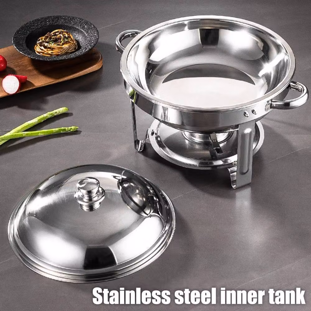 Ventryn 4-Piece Stainless Steel Chafing Dishes with Lids, Silver Food Warmer Set – 4