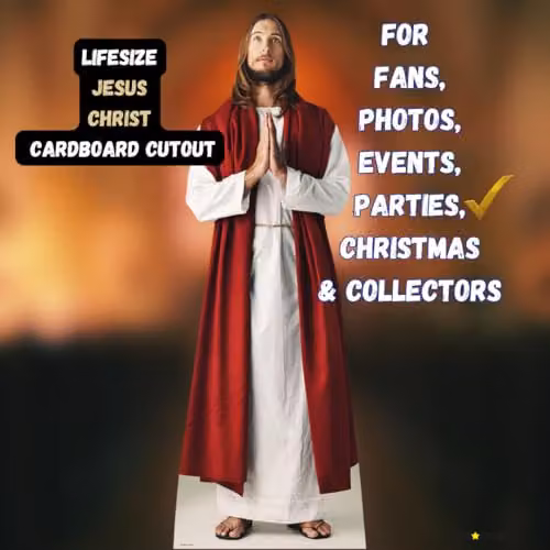 Star Cutouts Lifesize Jesus Christ Cardboard Cutout with Mini Cutout, Multi-Colour, H 187 x W 67 x D 187 cm – 5