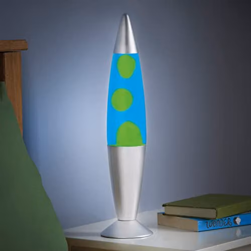 Global Gizmos 48869 Retro Blue and Green Lava Lamp with Silver Base – 4