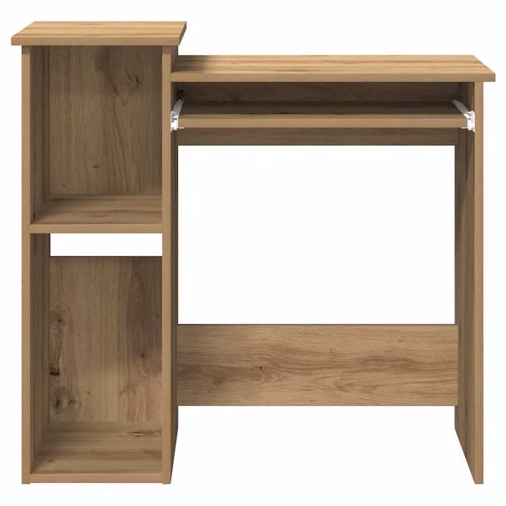 Berkfield Home Artisan Oak Decorative Writing Desk with Shelves in Brown, W/D/H: 84 x 40 x 78 cm – 4
