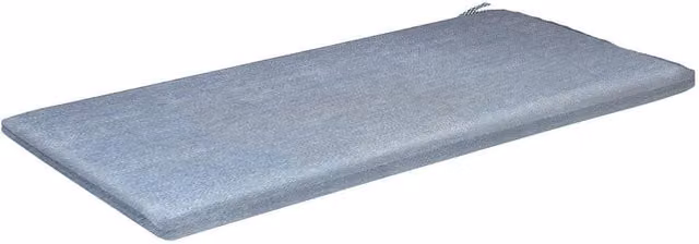 Terrys Grey Rectangular Outdoor Bench Pad, Water Repellent and UV Resistant, W/D/H: 125 x 45 x 45 cm