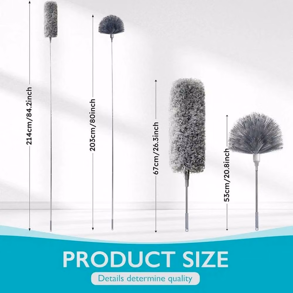 EONLION Grey Extendable Microfibre Feather Duster with Telescopic Handle, 100 cm – 2