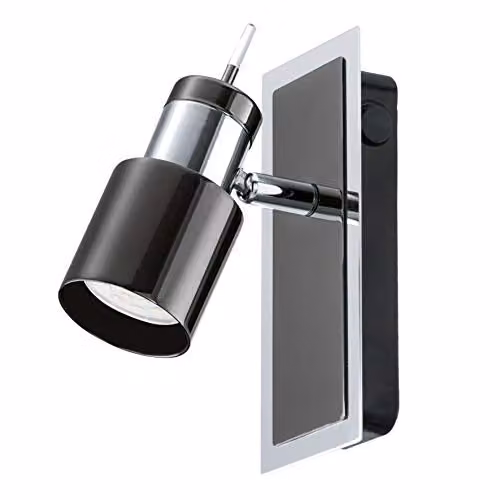 Loops Modern Metal Wall Spot Light in Black and Nickel with Included GU10 LED Bulb – 1