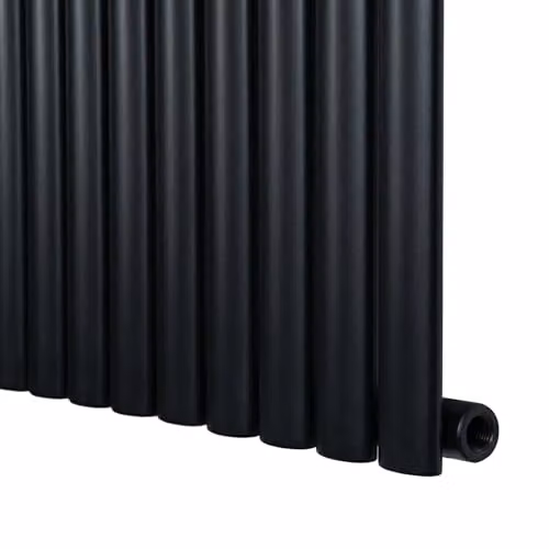 Monster Shop Oval Single Column Designer Radiator in Matt Black Carbon Steel, W/H: 60 x 60 cm – 8