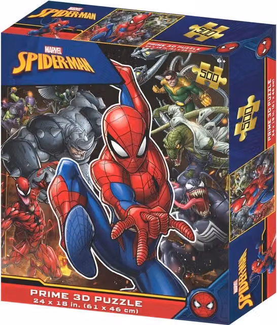 Marvel Spiderman Ensemble Prime 3D Puzzle with 500 Pieces in Multicolour