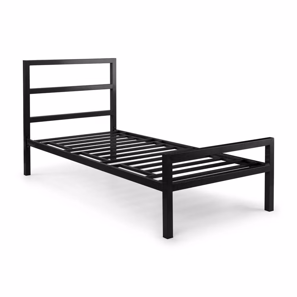 Cheshire Lagoon Modern Metal Bed in Matt Black, Single W/D/H: 90 x 200 cm – 2