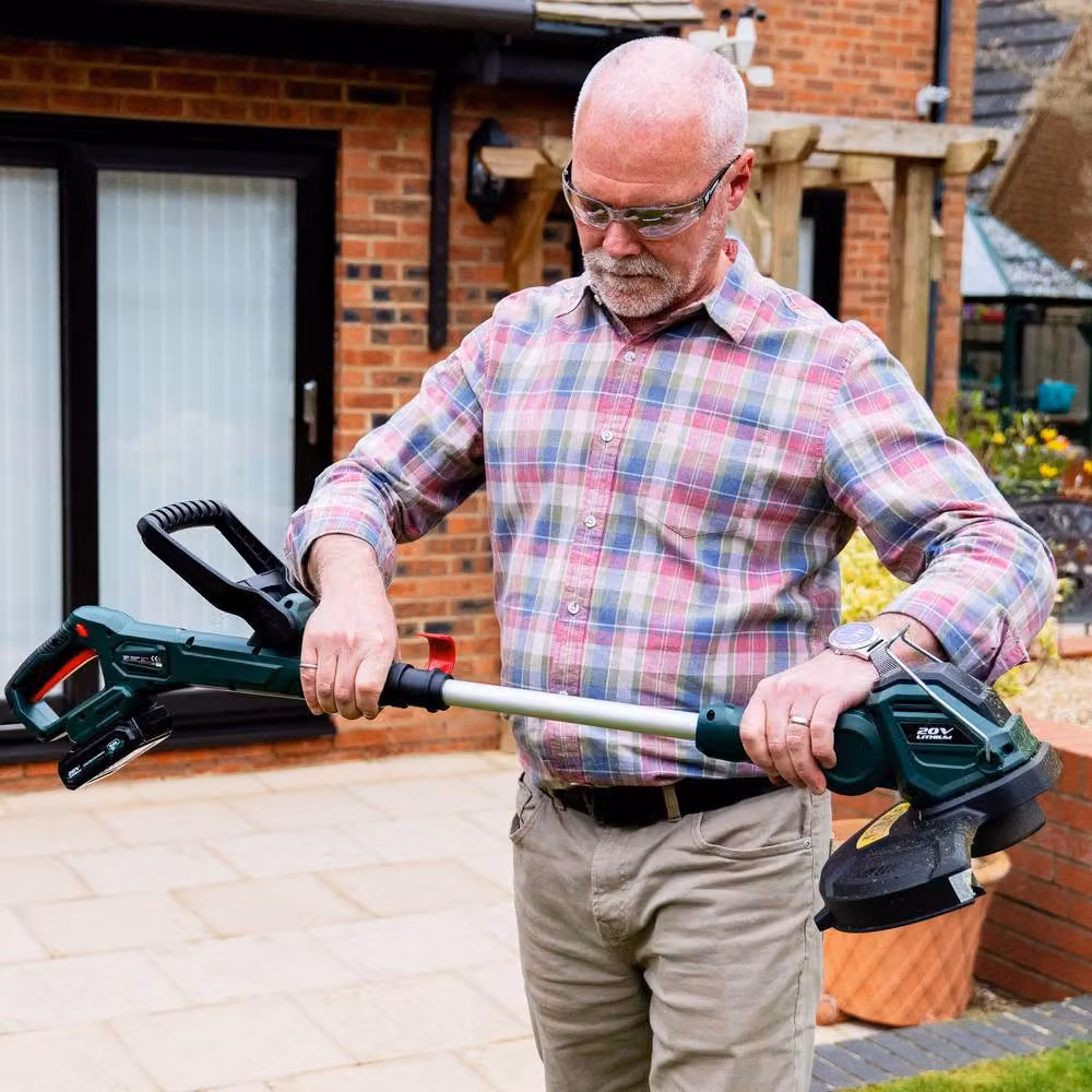 Webb 20V Cordless Grass Trimmer with 2Ah Battery and Charger, Green, 30cm Cutting Width – 4