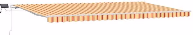 Berkfield Home Manual Retractable Wall-Mounted Awning with LED, Yellow and Orange Striped, W: 600 cm, D: 300 cm