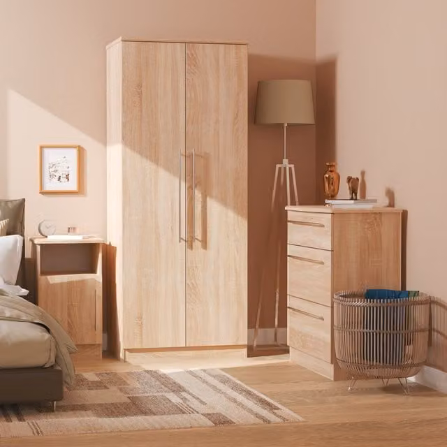 Sherwood 3 Piece Bedroom Set in Bardolino Oak and Brown