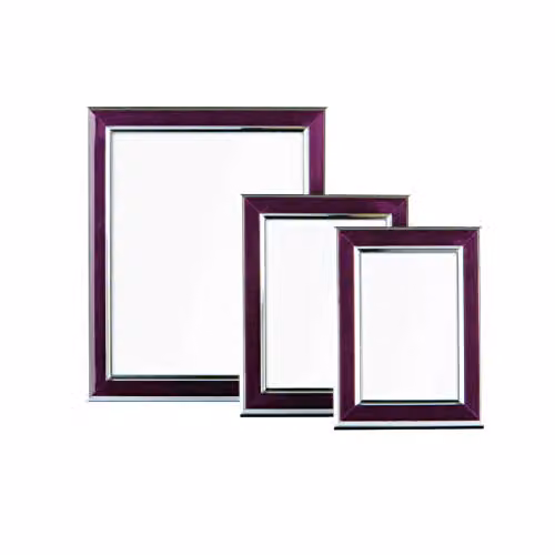 Orsina Rectangular Tabletop Photo Frames in Purple and Silver, Set of 3