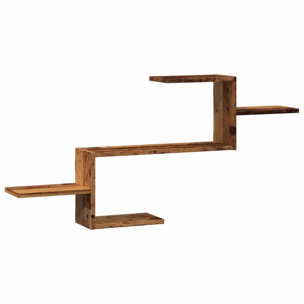 Berkfield Home Old Wood Wall Shelf in Brown, W/D/H: 104 x 15 x 49 cm – 2