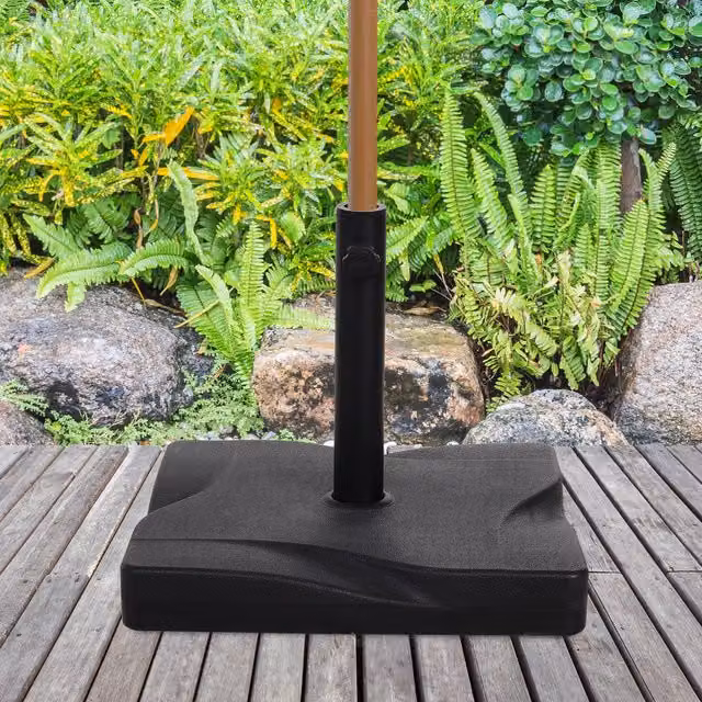 Outsunny Black Freestanding Parasol Umbrella Base Stand, 20kg
