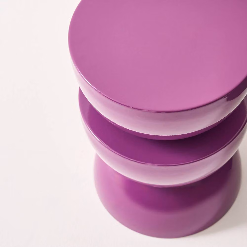 sweeek Purple Metal Coffee Table, Side Table or Bedside Table with Glossy Finish, W/D/H: 46.5 x 46.5 x 75 cm – 5