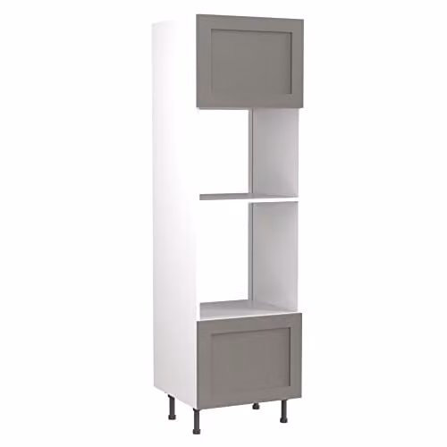 Kitchen Kit Shaker Door Tall Appliance Housing Unit in Dust Grey Matt, W/D/H: 60.0 x 60.0 x 212.0 cm