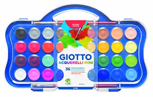 GIOTTO Watercolour Set with 36 Multicolour Blocks, Super Washable for School and Children