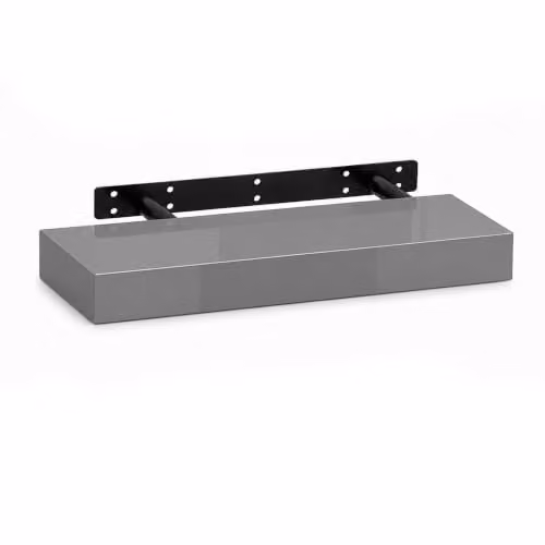 iTrend High Gloss Grey Floating Wall Shelf, Modern MDF Wall Mounted Storage Shelf, Pack of 1, Width: 30 cm – 1