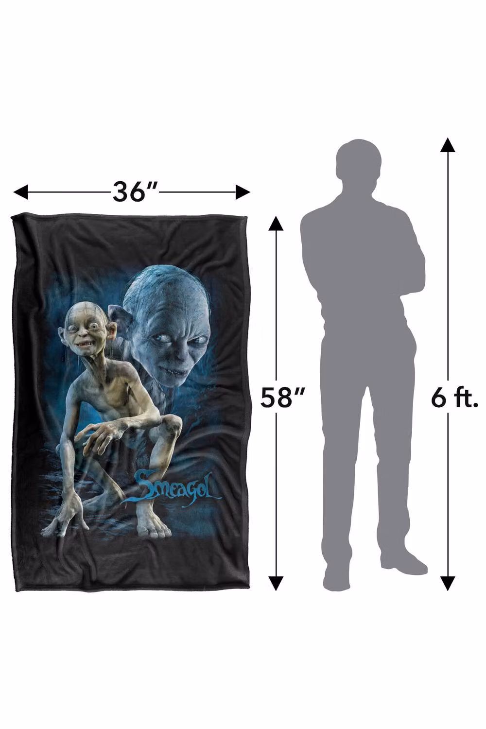 LOGOVISION Lord of the Rings Return of the King Smeagol Silky Touch Super Soft Fleece Throw Blanket, W: 127 cm, L: 152 cm – 8