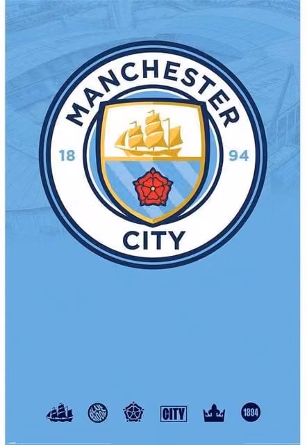 Manchester City FC Crest Paper Poster in Blue