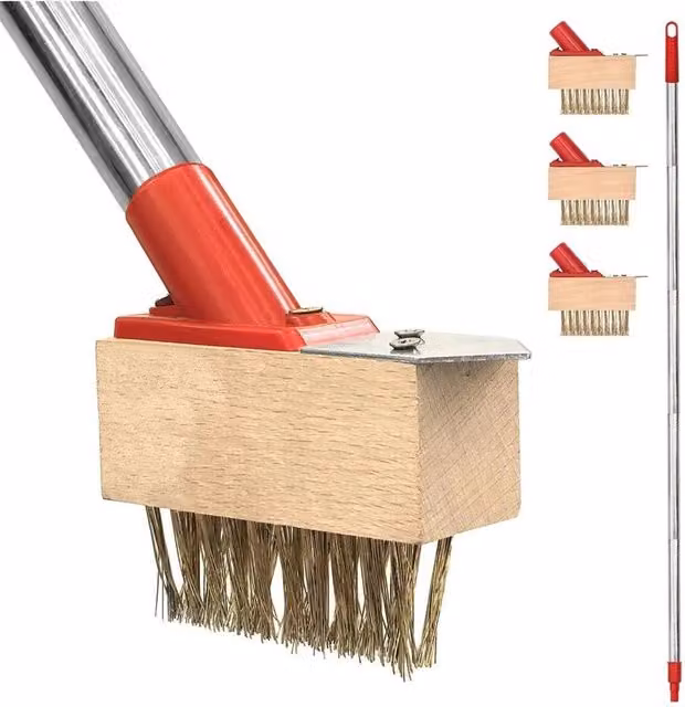 NESTLUNE Brown Metal Patio Weed Wire Brush for Block Paving, 1.25kg