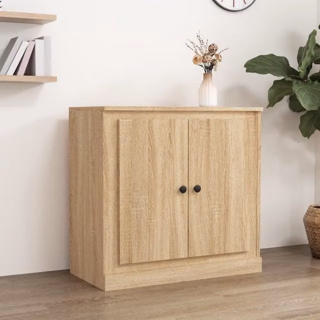 Berkfield Home Sonoma Oak Sideboard in Brown, W/D/H: 70 x 35.5 x 67.5 cm – 1