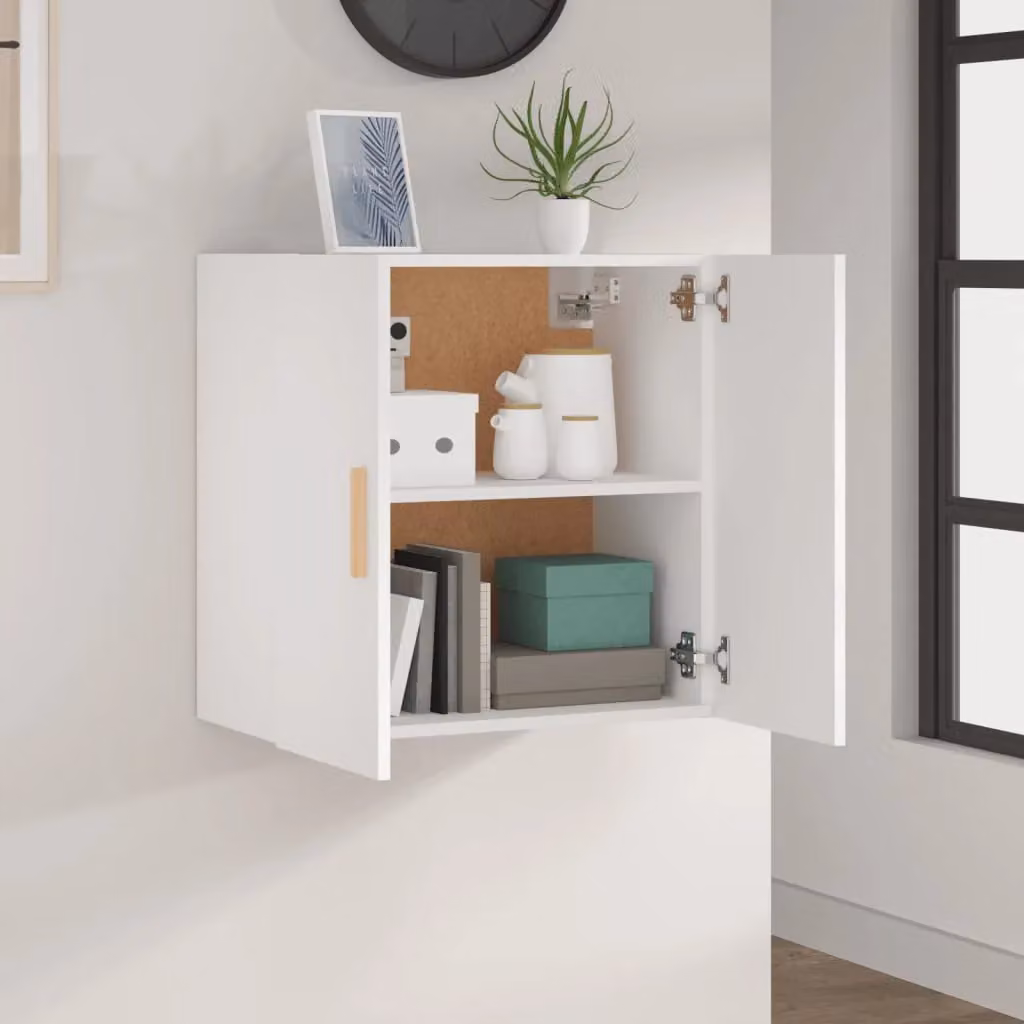 Berkfield Home White Wall Mounted Cabinet with Hinged Doors and Internal Shelves, W/D/H: 60 x 30 x 60 cm – 2