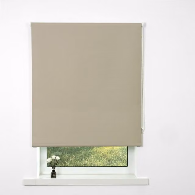 Divante Plain Blackout Roller Blind in Fawn, Width: 60 cm