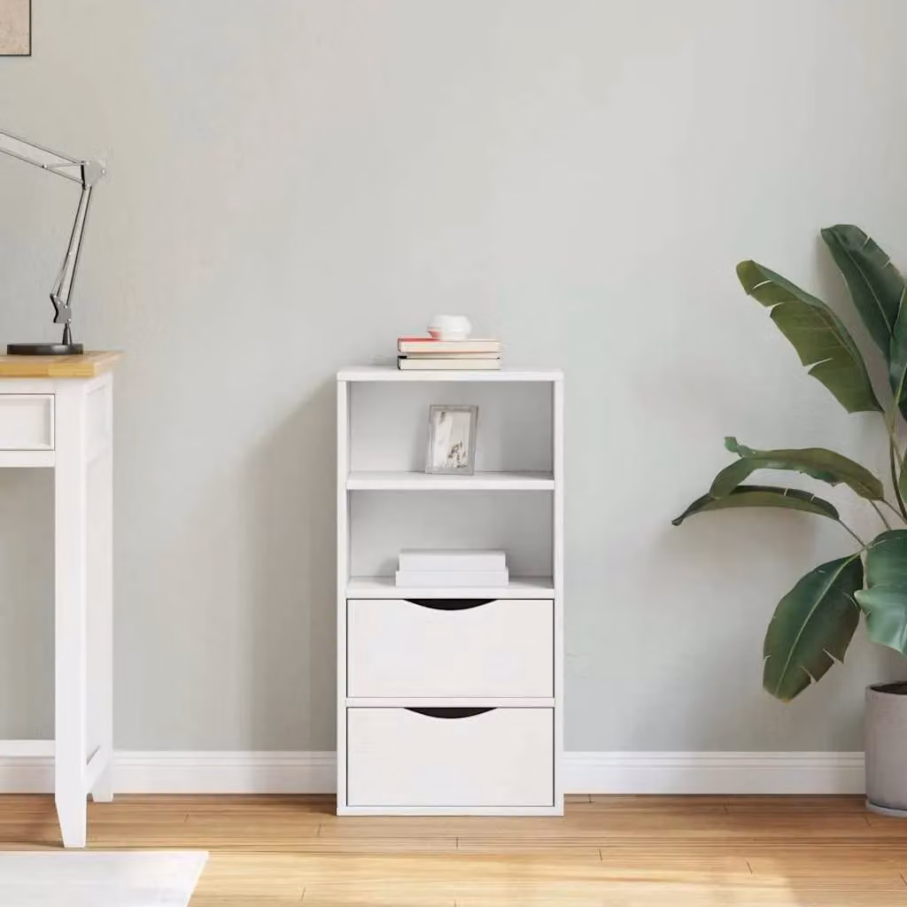 Berkfield Home ODDA Side Cabinet with Drawers in White Solid Wood Pine, W/D/H: 40 x 24 x 79 cm – 2