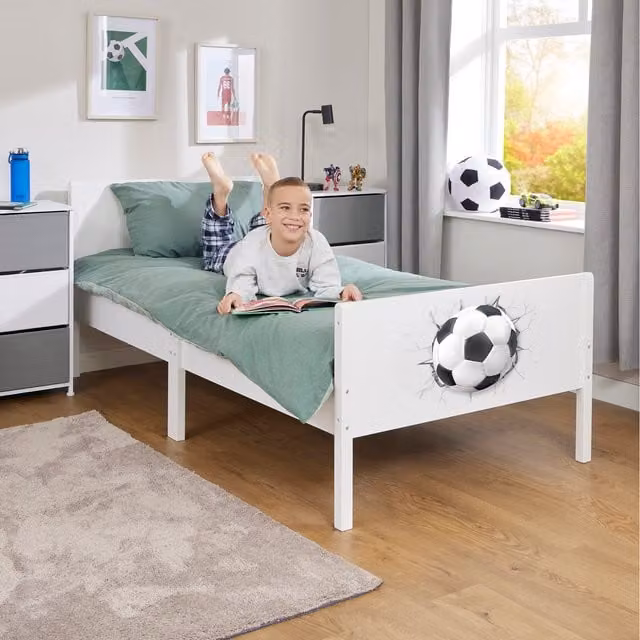 Liberty House Toys Kids Single White Bed, W/D/H: 90 x 190 cm