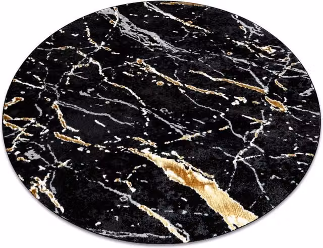 RugsX Allure Round Geometric Modern Rug in Black, Diameter: 200 cm – 1