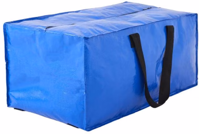 Periea Elsie Durable Nylon Zip Storage Bags for Clothes and Moving, Blue, Pack of 2